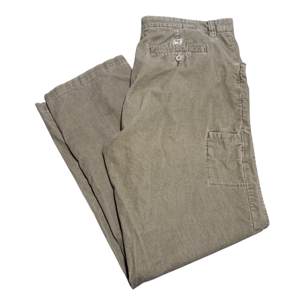 Quiksilver‎ Edition Tan Straight Stained Corduroy Pants Mens 38 (Fits 40x32 5/8)